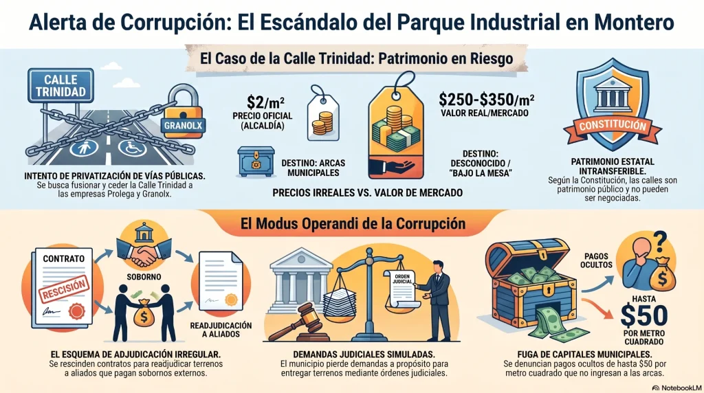 Concejales analizarán pedido de Prolega para adquirir parte de la calle Trinidad en el Parque Industrial de Montero