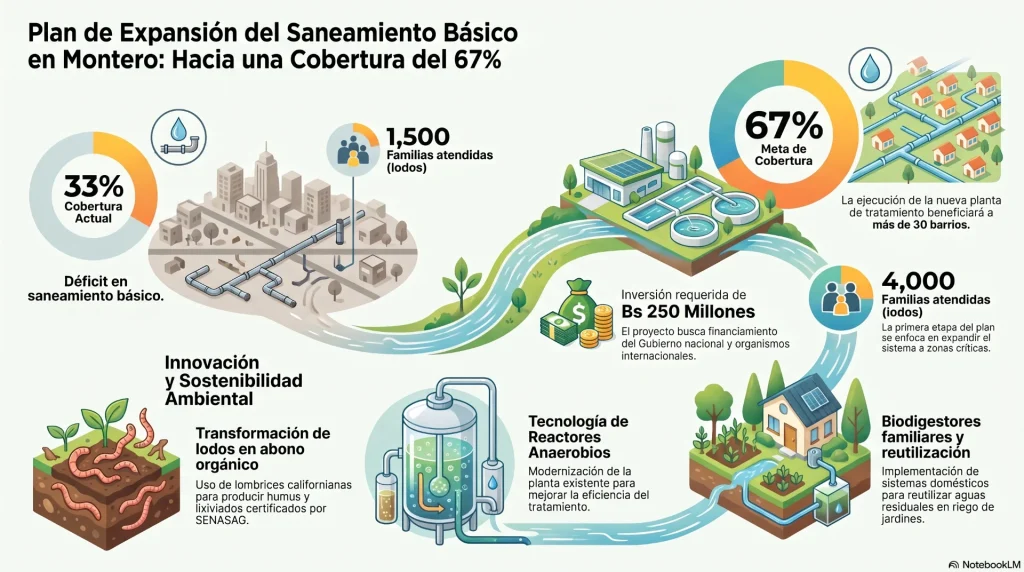 COSMOL presenta plan integral para ampliar el saneamiento básico en Montero y gestionar financiamiento de Bs 250 millones