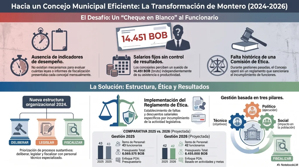 Concejo Municipal de Montero entre la reestructuración interna y los desafíos de fiscalización