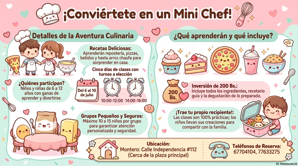 Vacaciones de invierno: FEMTO abre inscripciones para su curso de Mini Chef dirigido a niños de 6 a 12 años