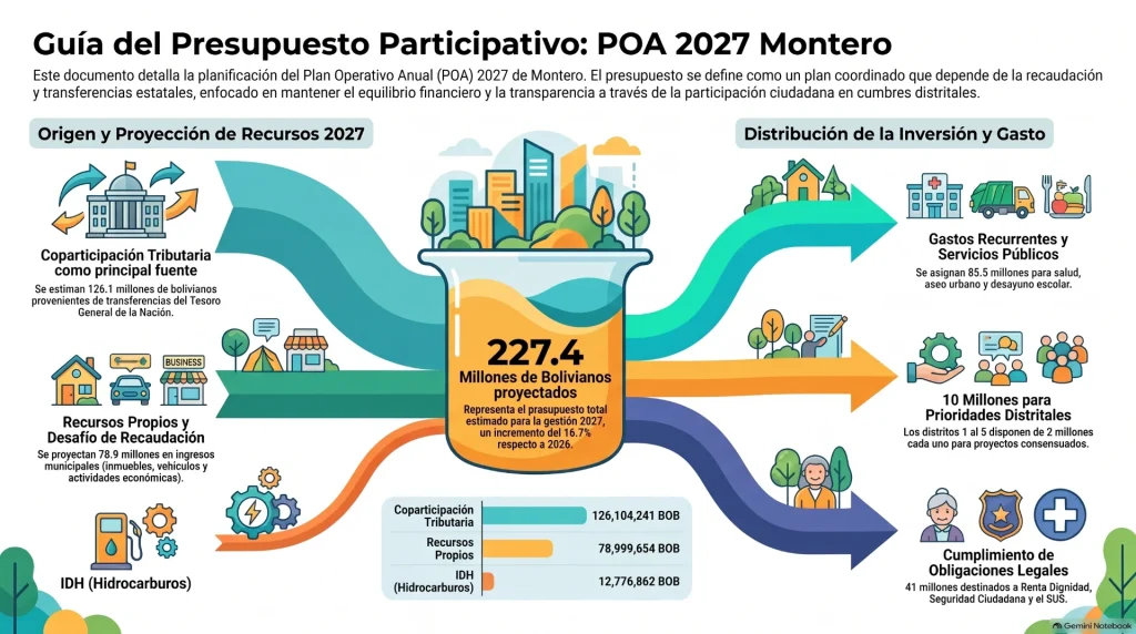 Municipio de Montero proyecta un POA de Bs 227,4 millones para la gestión 2027